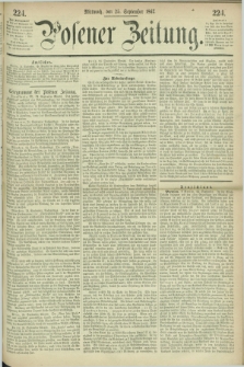 Posener Zeitung. 1867, [№] 224 (25 September) + dod.