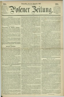 Posener Zeitung. 1867, [№] 225 (26 September) + dod.