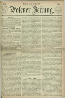 Posener Zeitung. 1867, [№] 230 (2 Oktober) + dod.
