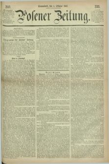Posener Zeitung. 1867, [№] 233 (5 Oktober) + dod.