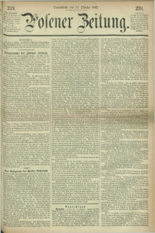 Posener Zeitung. 1867, [№] 239 (12 Oktober) + dod.
