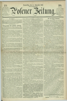 Posener Zeitung. 1867, [№] 273 (21 November) + dod.