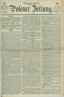 Posener Zeitung. 1868, [№] 191 (18 August) + dod.