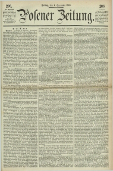 Posener Zeitung. 1868, [№] 206 (4 September) + dod.