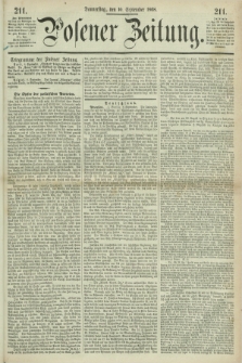 Posener Zeitung. 1868, [№] 211 (10 September) + dod.