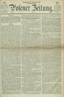 Posener Zeitung. 1868, [№] 214 (13 September) + dod.