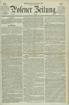 Posener Zeitung. 1868, [№] 215 (15 September) + dod.