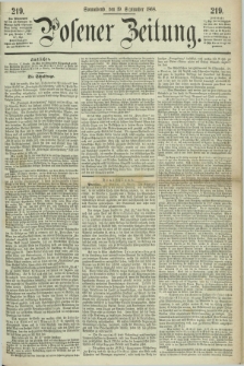 Posener Zeitung. 1868, [№] 219 (19 September) + dod.