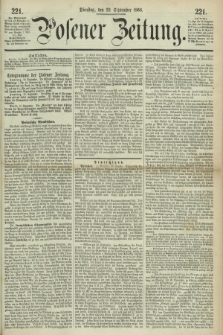 Posener Zeitung. 1868, [№] 221 (22 September) + dod.