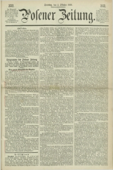 Posener Zeitung. 1868, [№] 232 (4 Oktober) + dod.