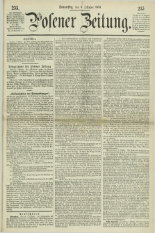 Posener Zeitung. 1868, [№] 235 (8 Oktober) + dod.