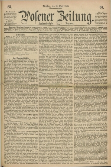 Posener Zeitung. Jg.72 [i.e.76], [№] 85 (13 April 1869) + dod.