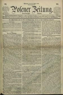 Posener Zeitung. Jg.72 [i.e.76], [№] 92 (21 April 1869) + dod.