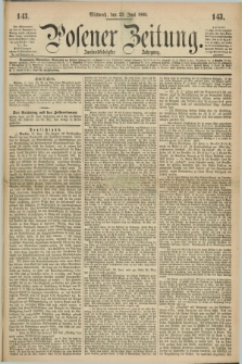 Posener Zeitung. Jg.72 [i.e.76], [№] 143 (23 Juni 1869) + dod.