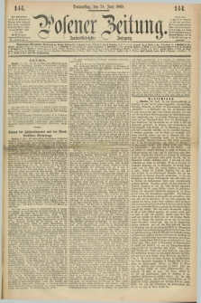 Posener Zeitung. Jg.72 [i.e.76], [№] 144 (24 Juni 1869) + dod.