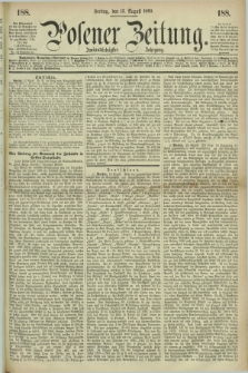 Posener Zeitung. Jg.72 [i.e.76], [№] 188 (13 August 1869) + dod.
