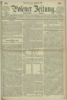 Posener Zeitung. Jg.72 [i.e.76], [№] 205 (2 September 1869) + dod.
