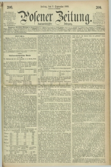 Posener Zeitung. Jg.72 [i.e.76], [№] 206 (3 September 1869) + dod.