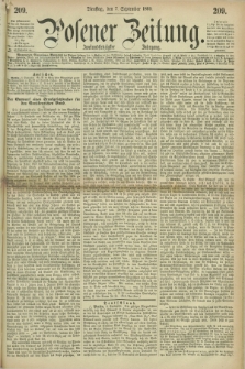 Posener Zeitung. Jg.72 [i.e.76], [№] 209 (7 September 1869) + dod.