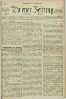 Posener Zeitung. Jg.72 [i.e.76], [№] 211 (9 September 1869) + dod.