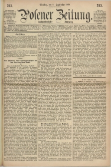 Posener Zeitung. Jg.72 [i.e.76], [№] 215 (14 September 1869) + dod.