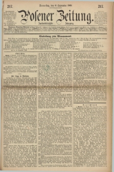 Posener Zeitung. Jg.72 [i.e.76], [№] 217 (16 September 1869) + dod.