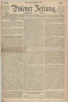 Posener Zeitung. Jg.72 [i.e.76], [№] 218 (17 September 1869) + dod.