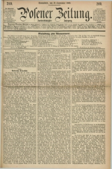 Posener Zeitung. Jg.72 [i.e.76], [№] 219 (18 September 1869) + dod.