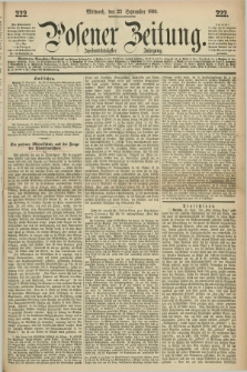 Posener Zeitung. Jg.72 [i.e.76], [№] 222 (22 September 1869) + dod.