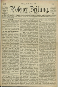 Posener Zeitung. Jg.72 [i.e.76], [№] 232 (4 October 1869) + dod.