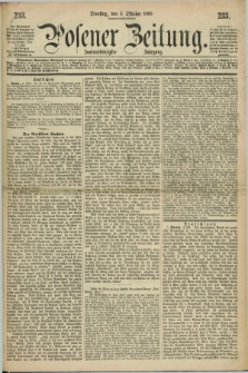 Posener Zeitung. Jg.72 [i.e.76], [№] 233 (5 October 1869) + dod.