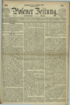Posener Zeitung. Jg.72 [i.e.76], [№] 285 (4 Dezember 1869) + dod.