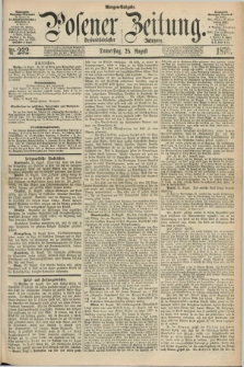 Posener Zeitung. Jg.73 [i.e.77], Nr. 232 (25 August 1870) - Morgen=Ausgabe.