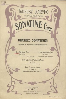 Quatre sonatines : Sonatine C-dur : Op. 18 Nr. 1