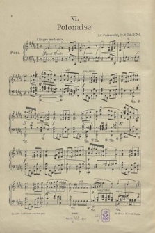(Tańce polskie) : pour piano : Op. 9. Cah. 2, No. 6, Polonaise