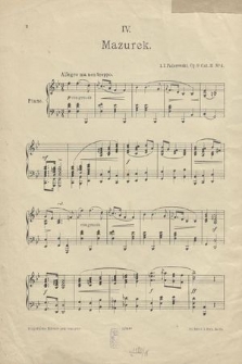 (Tańce polskie) : pour piano : Op. 9. Cah. 2, No. 4, Mazurek