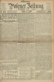 Posener Zeitung. Jg.75 [i.e.79], Nr. 400 (27 August 1872) - Nachmittags=Ausgabe. + dod.