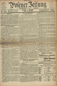 Posener Zeitung. Jg.75 [i.e.79], Nr. 411 (3 September 1872) - Morgen=Ausgabe.