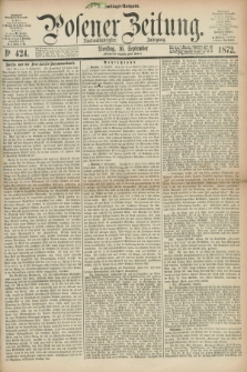 Posener Zeitung. Jg.75 [i.e.79], Nr. 424 (10 September 1872) - Nachmittags=Ausgabe. + dod.