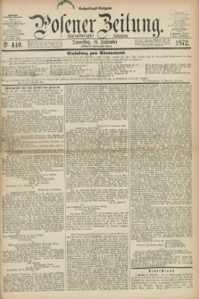Posener Zeitung. Jg.75 [i.e.79], Nr. 440 (19 September 1872) - Nachmittags=Ausgabe. + dod.