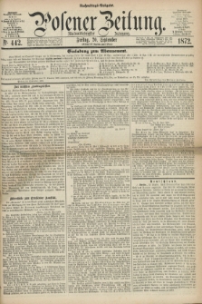 Posener Zeitung. Jg.75 [i.e.79], Nr. 442 (20 September 1872) - Nachmittags=Ausgabe. + dod.
