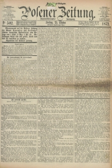 Posener Zeitung. Jg.75 [i.e.79], Nr. 502 (25 Oktober 1872) - Nachmittags=Ausgabe. + dod.