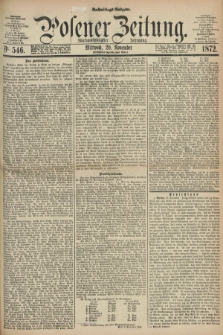 Posener Zeitung. Jg.75 [i.e.79], Nr. 546 (20 November 1872) - Nachmittags=Ausgabe. + dod.