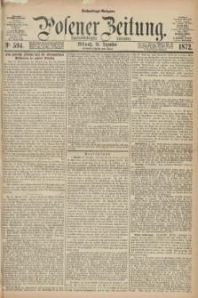 Posener Zeitung. Jg.75 [i.e.79], Nr. 594 (18 Dezember 1872) - Nachmittags=Ausgabe. + dod.