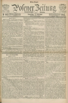 Posener Zeitung. Jg.79 [i.e.83], Nr. 662 (21 September 1876) - Mittag=Ausgabe.