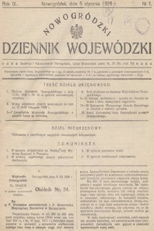 Nowogródzki Dziennik Wojewódzki. 1929, nr 1