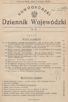 Nowogródzki Dziennik Wojewódzki. 1929, nr 2