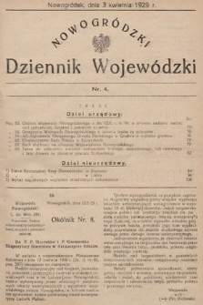Nowogródzki Dziennik Wojewódzki. 1929, nr 4