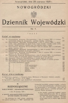 Nowogródzki Dziennik Wojewódzki. 1929, nr 7
