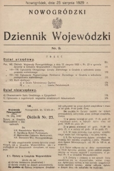 Nowogródzki Dziennik Wojewódzki. 1929, nr 9
